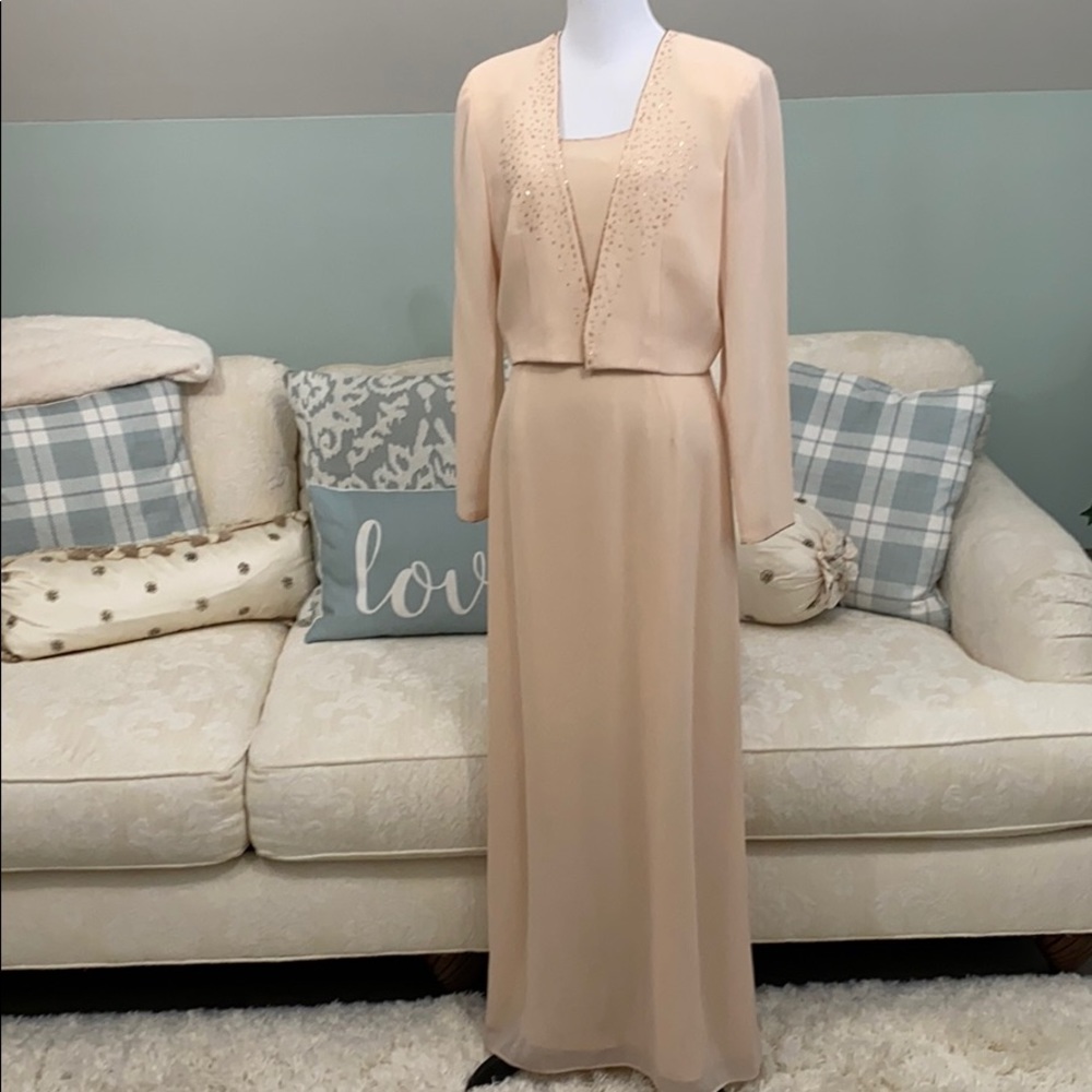 After Dark Peach Evening Dress with Jacket